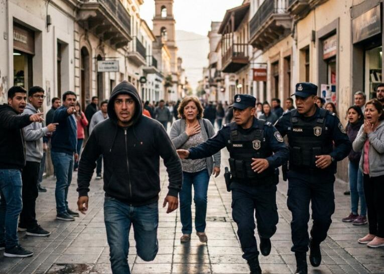 Se quiso hacer el «vivo» en plena Plaza 9 de Julio y la corrida terminó de la peor manera sobre la Caseros